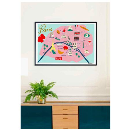Sergeant Paper Affiche MAP DE PARIS 50 x 70 cm