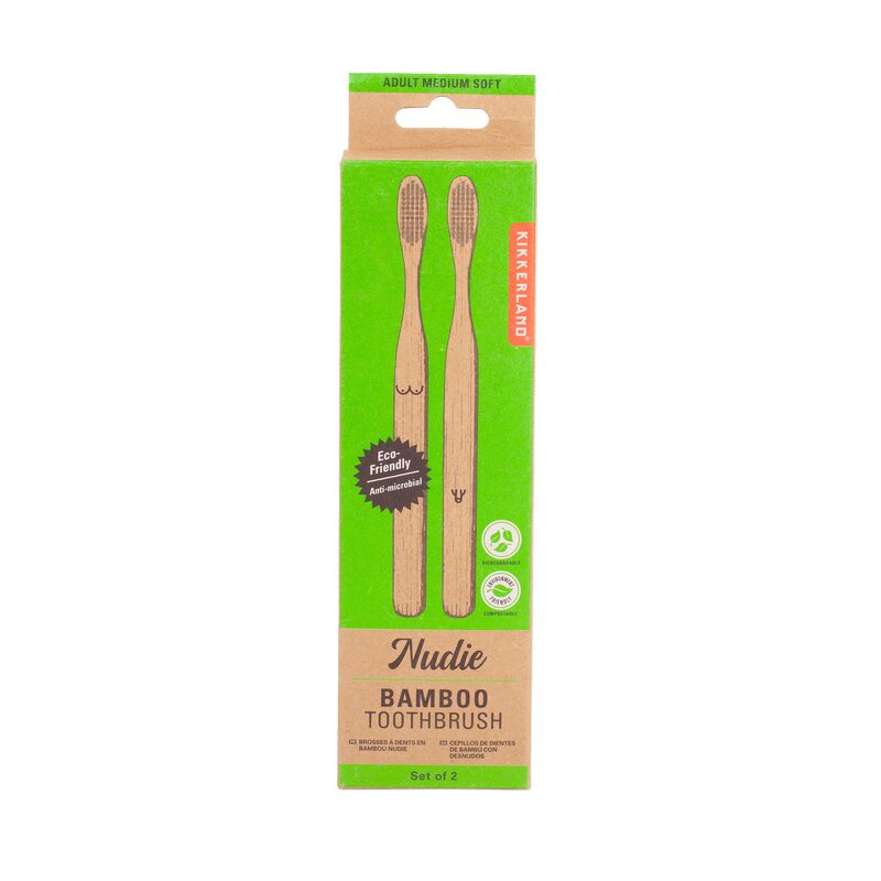 Brosse à dents X2 BAMBOU NUDISTES coloris bois