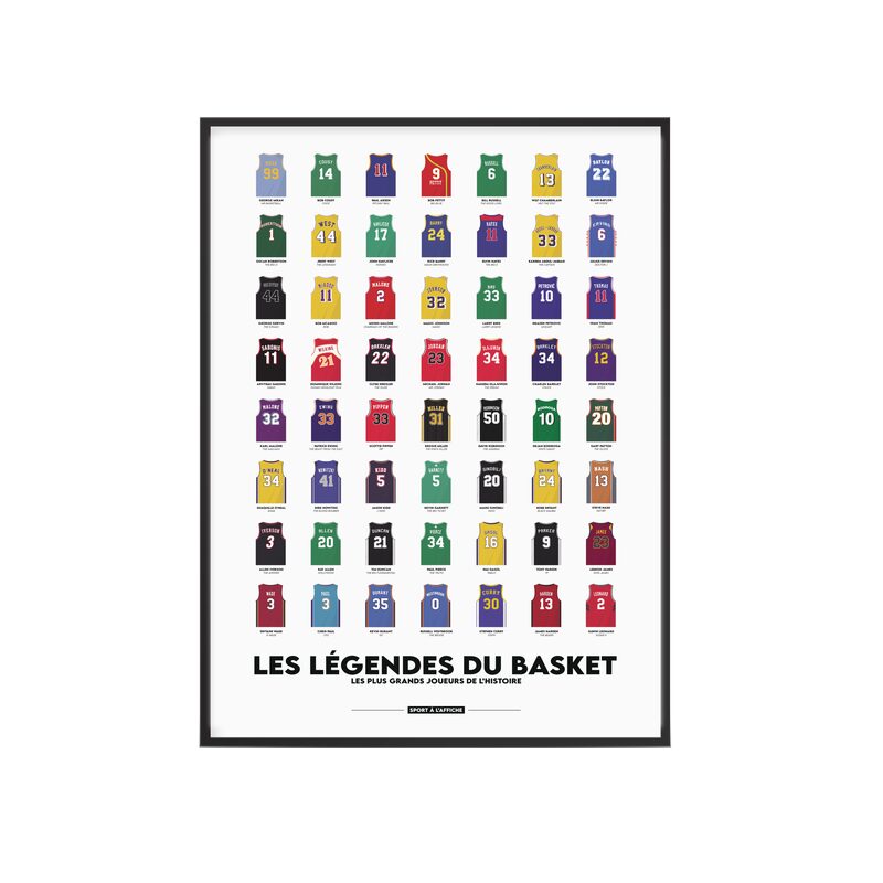 Affiche LES LEGENDES DU BASKET 40 x 60 cm