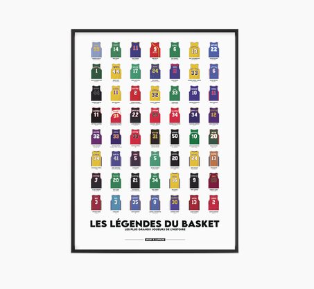 Sport à l' Affiche LES LEGENDES DU BASKET 40 x 60 cm