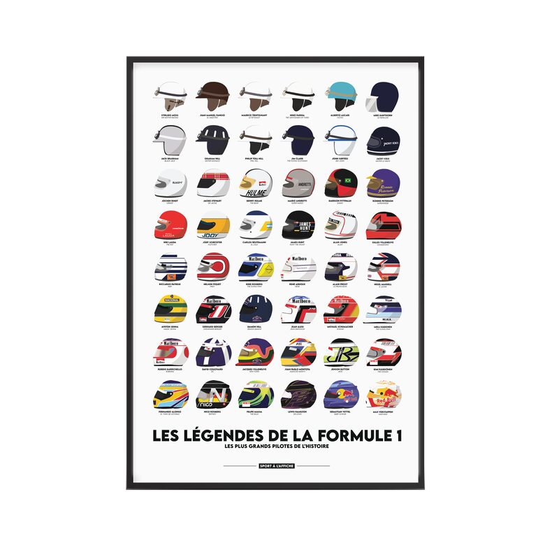 Affiche LES LEGENDES DE LA F1 40 x 60 cm