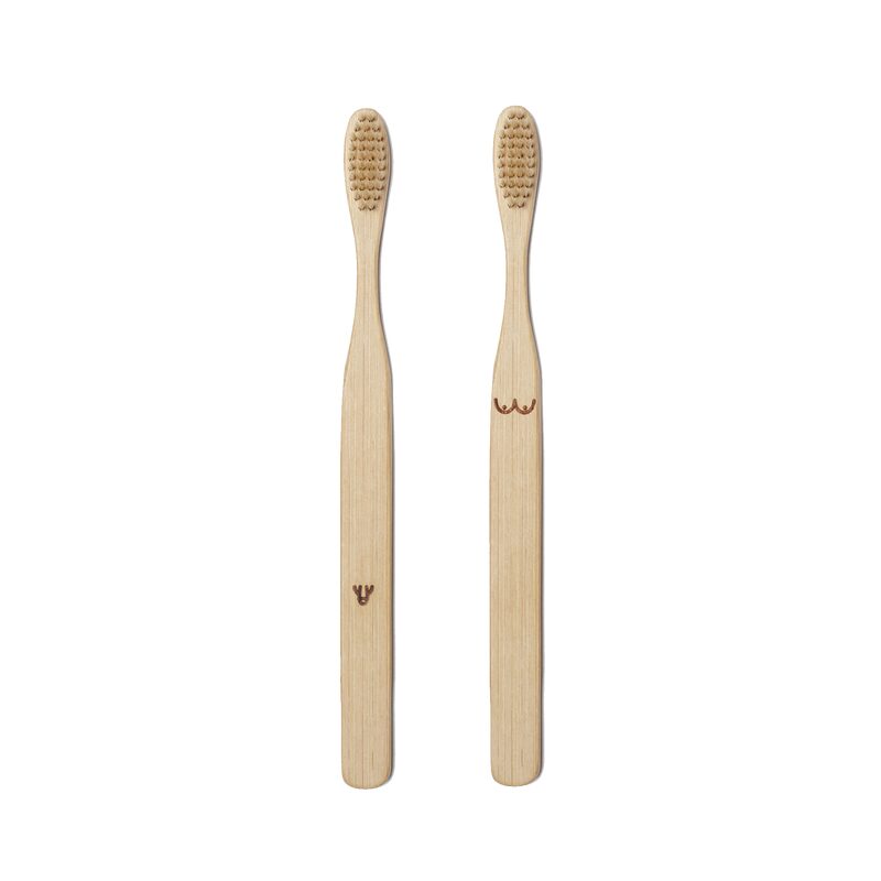 Brosse à dents X2 BAMBOU NUDISTES coloris bois