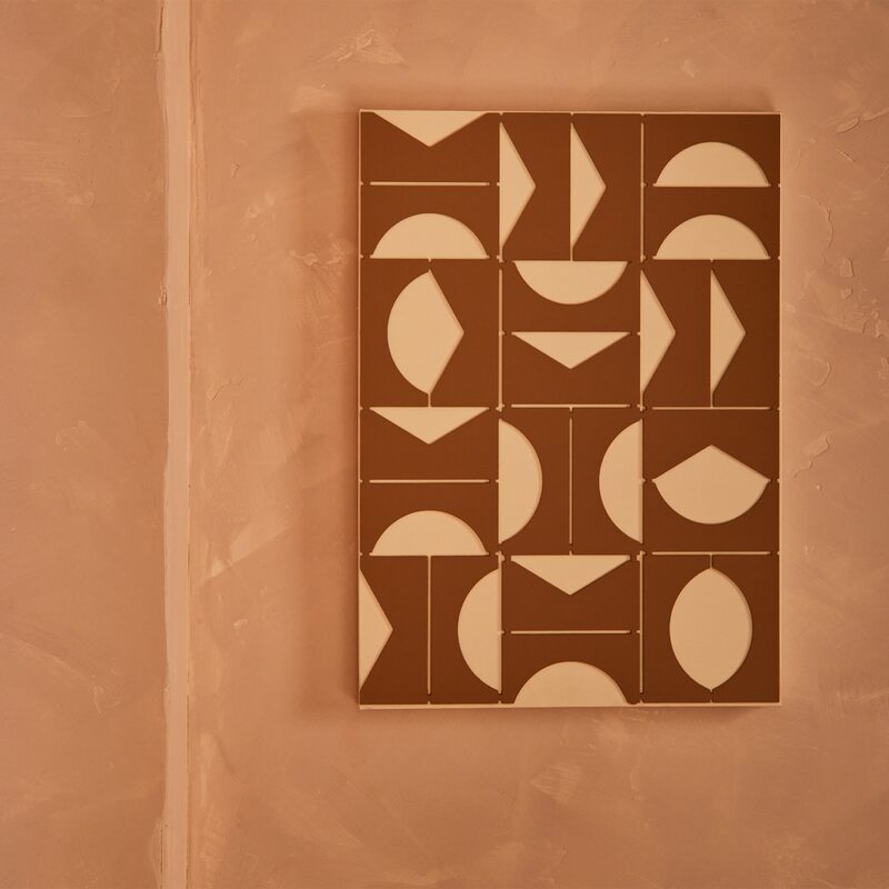 Tableau LEIKA coloris bicolore terracotta sur blanc cassé