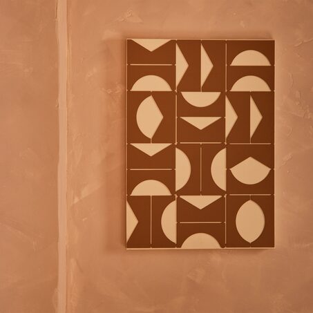 Tableau LEIKA coloris bicolore terracotta sur blanc cassé