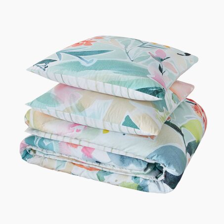 Parure de lit en percale de coton AQUARELLA multicolore 260 x 240 cm