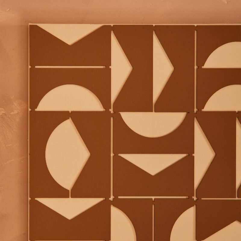 Tableau LEIKA coloris bicolore terracotta sur blanc cassé