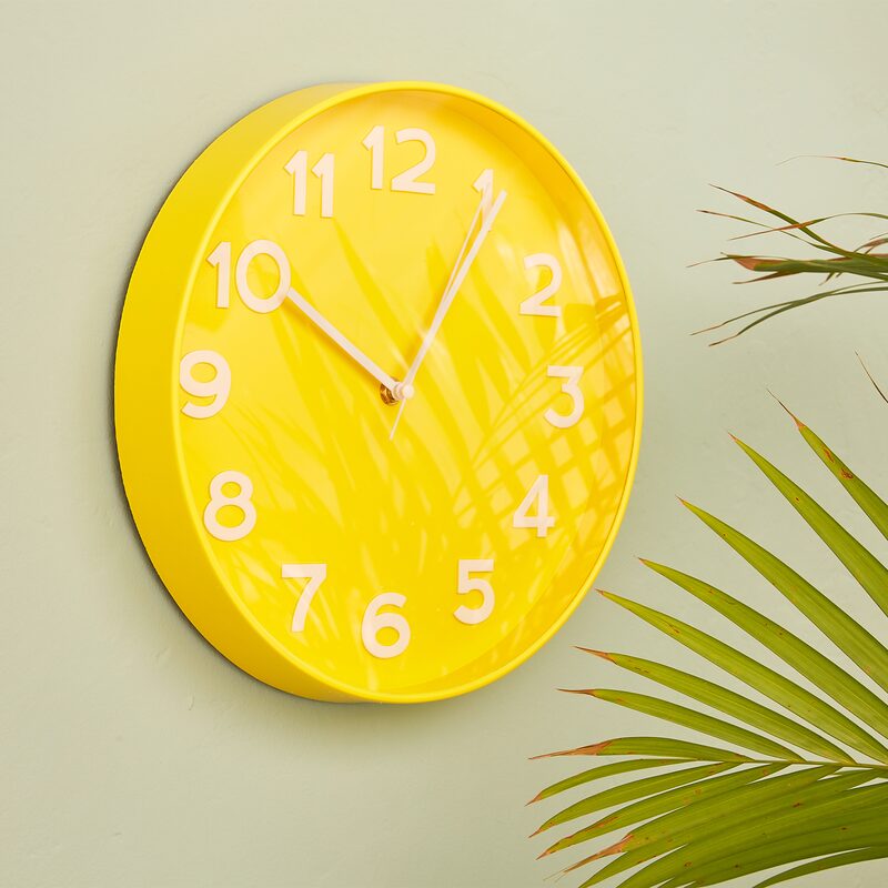 Horloge en plastique ODESSA coloris Assorti Bleu et jaune