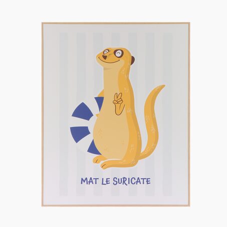 4MURS Tableau MAT LE SURICATE coloris jaune/bleu