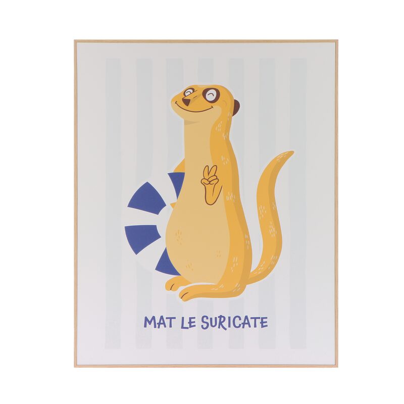 Tableau MAT LE SURICATE coloris jaune/bleu