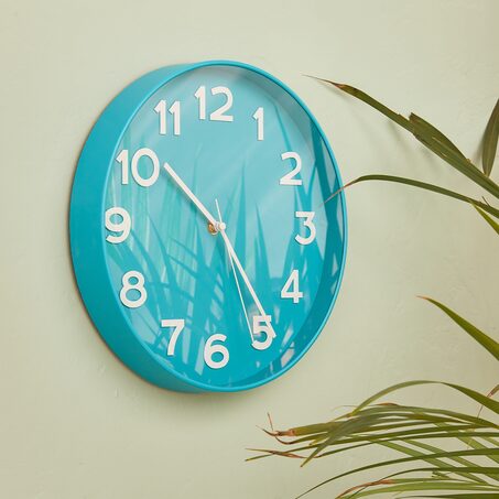 Horloge en plastique ODESSA coloris Assorti Bleu et jaune