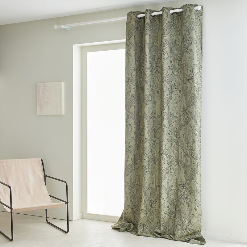 Rideau KERALA coloris vert olive 140 x 260 cm