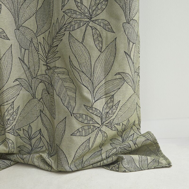 Rideau KERALA coloris vert olive 140 x 260 cm