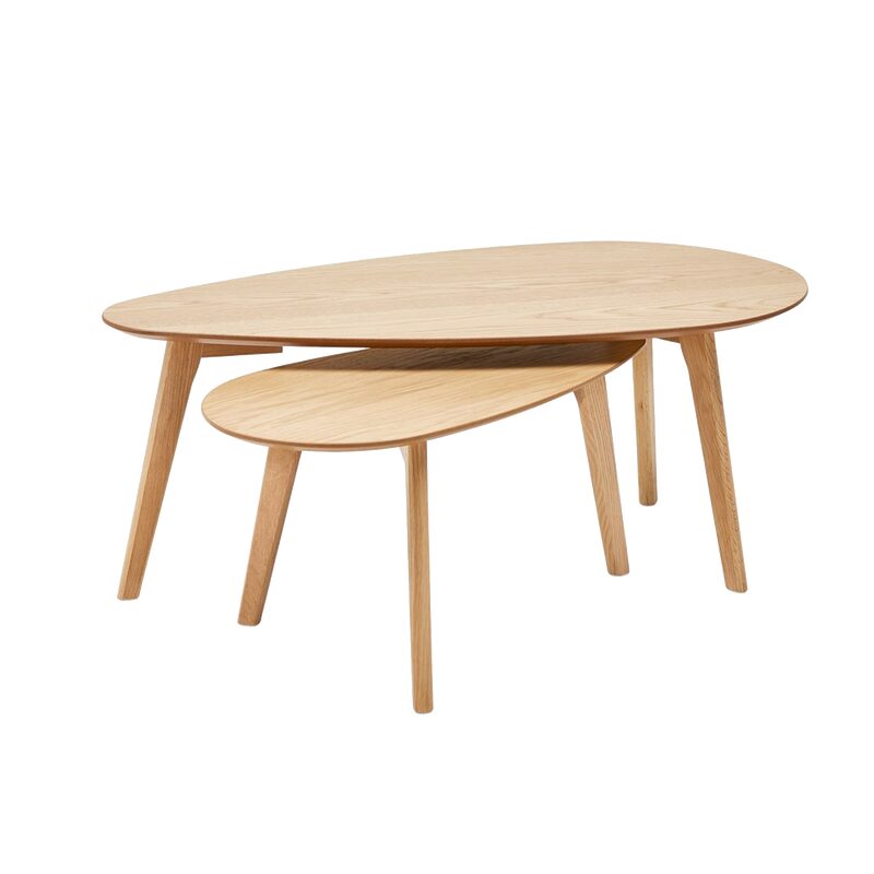 Table basse RIDER coloris chêne clair 50 x 100 cm