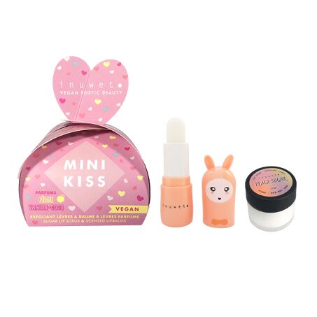 Coffret cosmétique MINI KISS - GOMMAGE + BAUME PECHE / VANILLE COCO