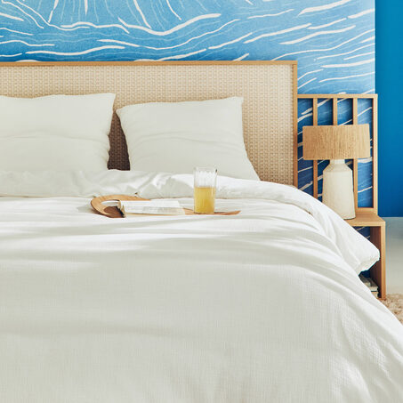 Parure de lit en gaze de coton ANOKIAS coloris blanc 240 x 220 cm