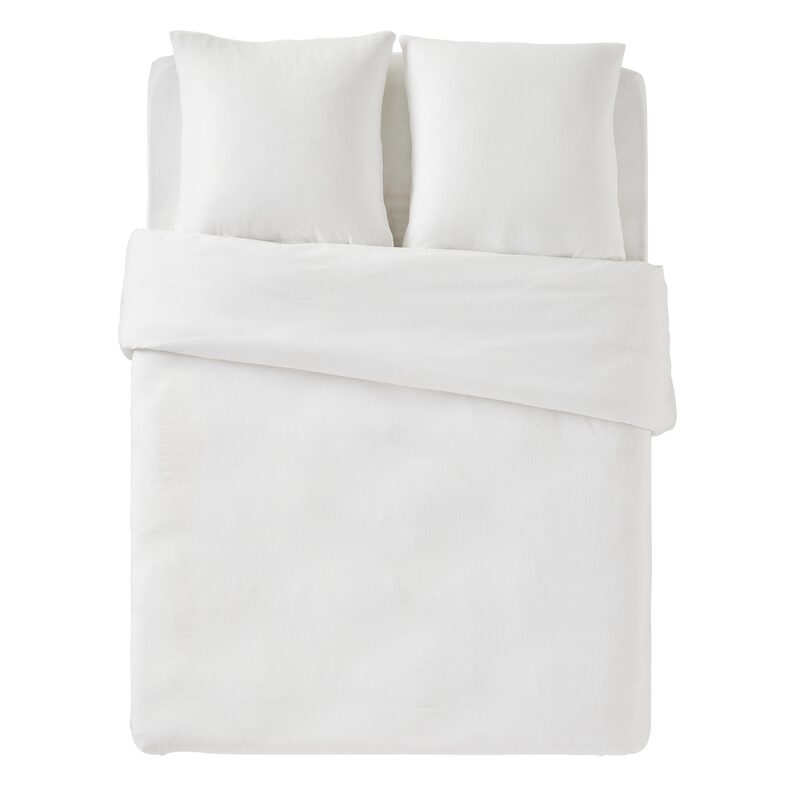 Parure de lit en gaze de coton ANOKIAS coloris blanc 240 x 260 cm