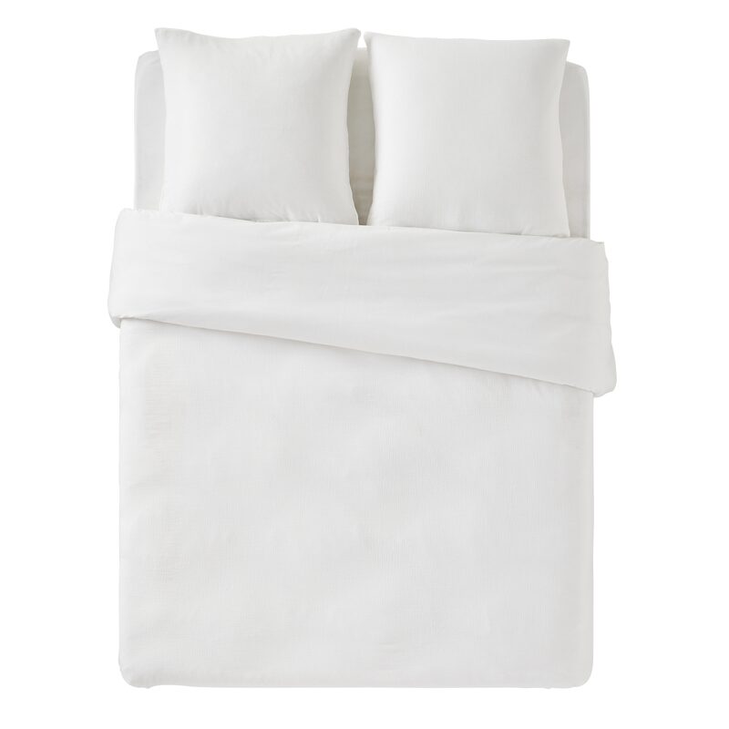 Parure de lit en gaze de coton ANOKIAS coloris blanc 260 x 240 cm
