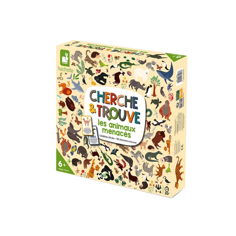 Jeu éducatif CHERCHE ET TROUVE ANIMAUX MENACES