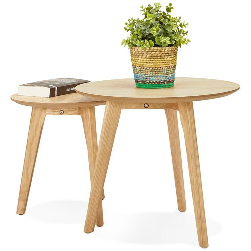Table basse BIGA coloris chêne clair 50 x 50 cm
