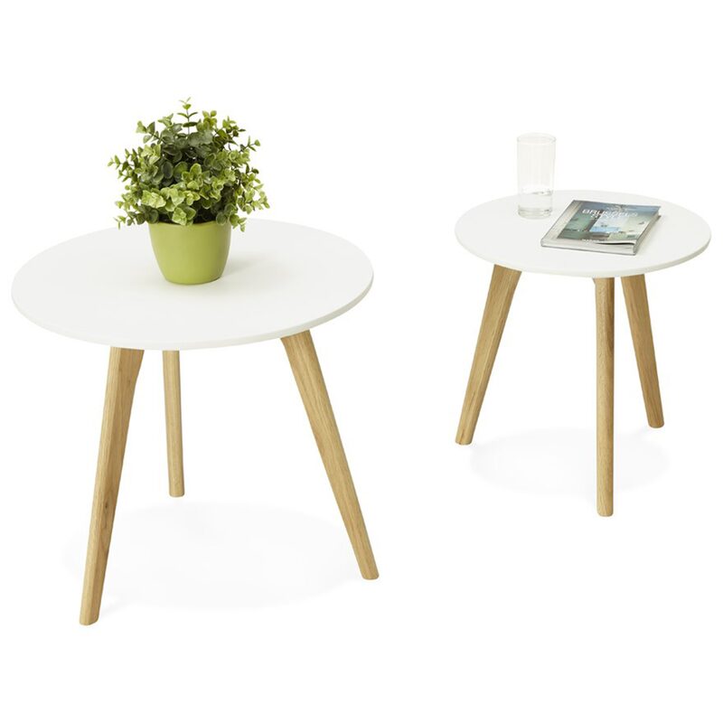 Table basse BIGA coloris blanc 50 x 50 cm