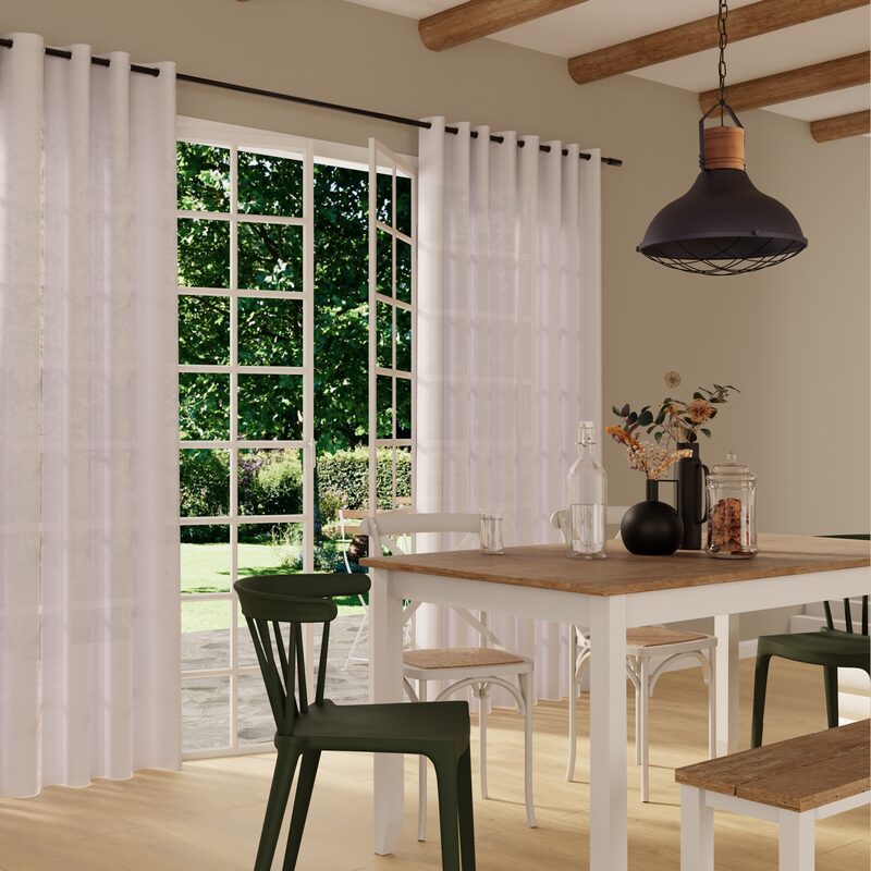 Voilage PROCIDA coloris blanc 290 x 240 cm