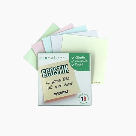 ECONOTEBK Post-it réutilisable ECOSTIKS coloris multicolore