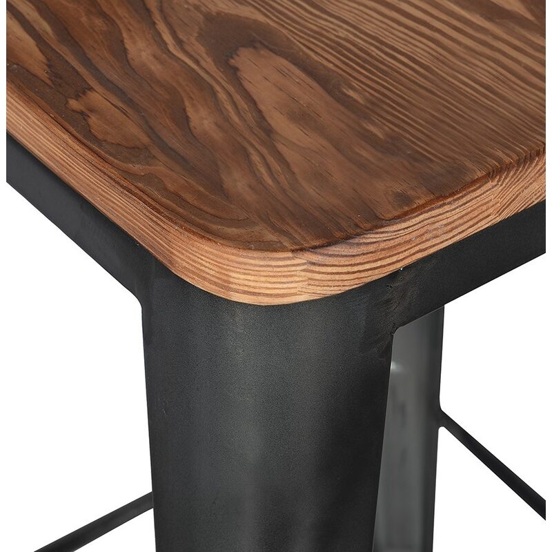 Tabouret de plan de travail GALVA coloris gris métal