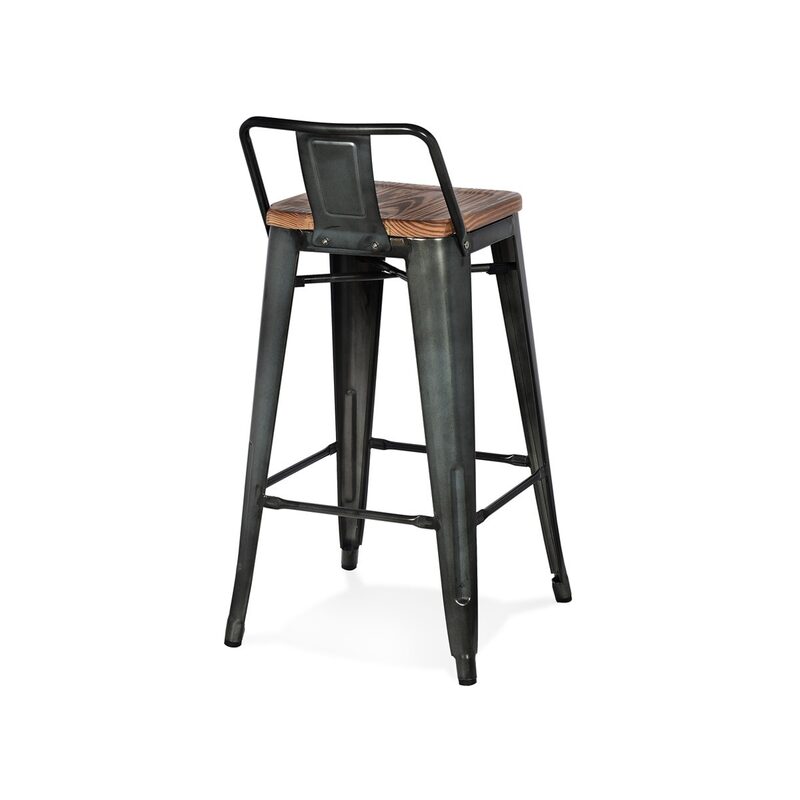 Tabouret de plan de travail GALVA coloris gris métal