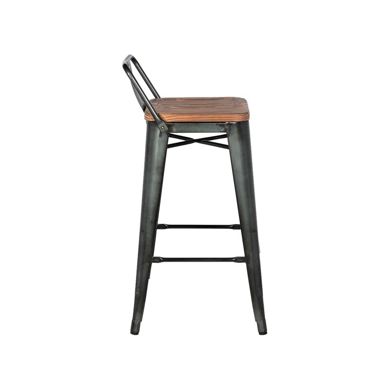 Tabouret de plan de travail GALVA coloris gris métal