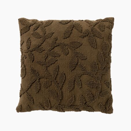 Coussin MIRA coloris Brun chocolat 45 x 45 cm
