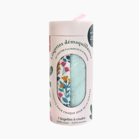 La Petite Epicerie Kit création KIT 7 LINGETTES DÉMAQUILLANTES À COUDRE bleu