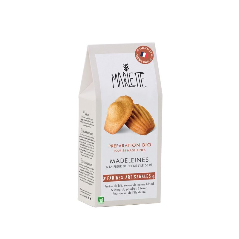 Préparation gâteau MADELEINES  A LA FLEUR DE SEL DE L'ILE DE RÉ
