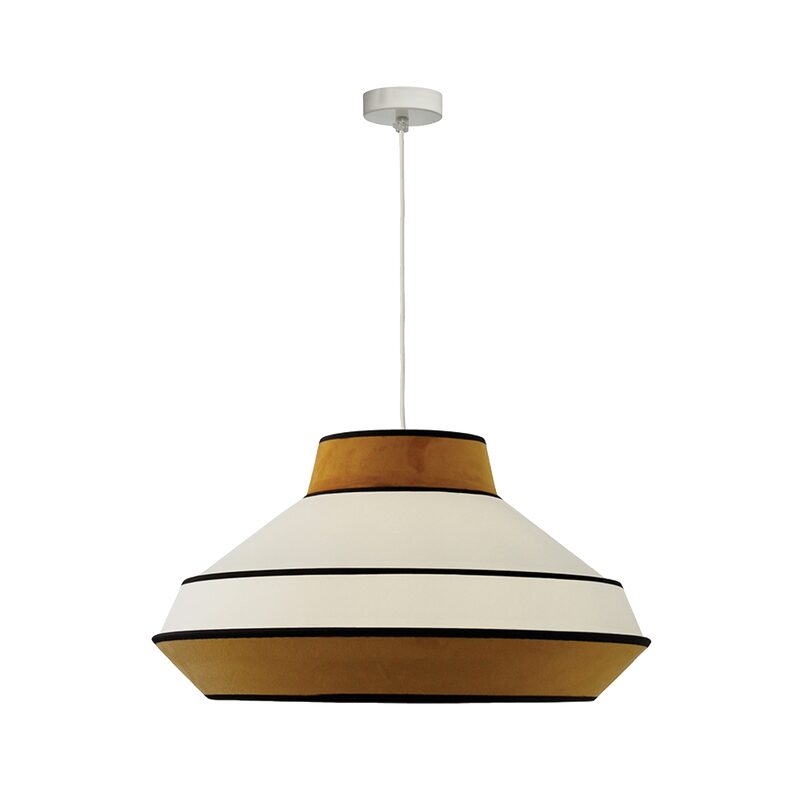 Suspension AARON coloris blanc et moutarde 24 x 45 cm