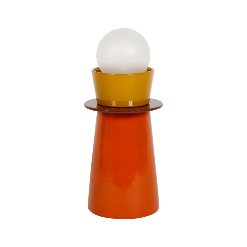 Lampe à poser KENDAMA coloris orange 26,5 x 12 cm