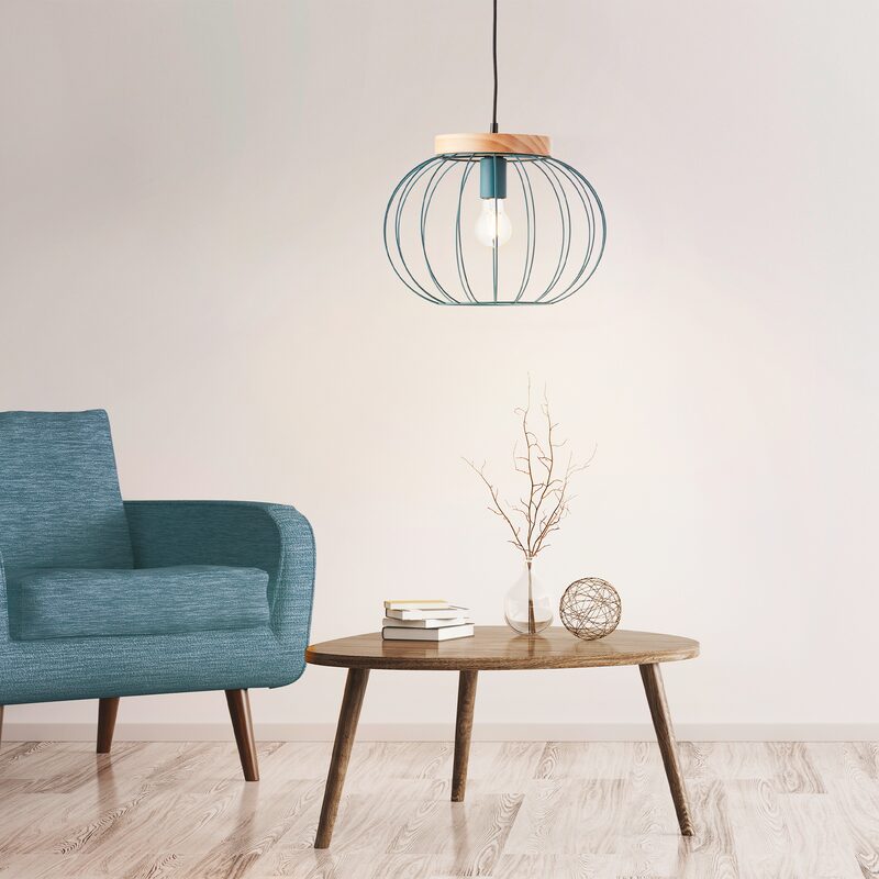 Suspension SORANA coloris bleu canard 30 x 35 cm