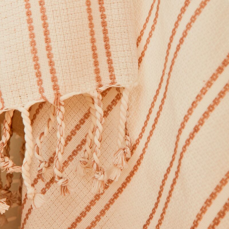 Plaid coton MINDY coloris beige rosé