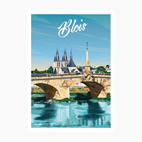 PRINTYMANIA Affiche BLOIS 30 x 40 cm