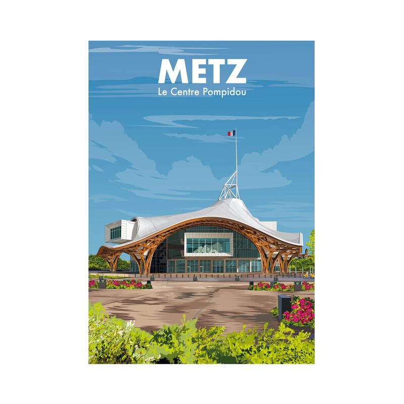 Affiche METZ POMPIDOU 30 x 40 cm