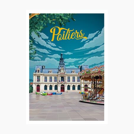 PRINTYMANIA Affiche POITIERS 30 x 40 cm