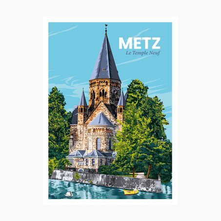 PRINTYMANIA Affiche METZ LE TEMPLE NEUF 30 x 40 cm