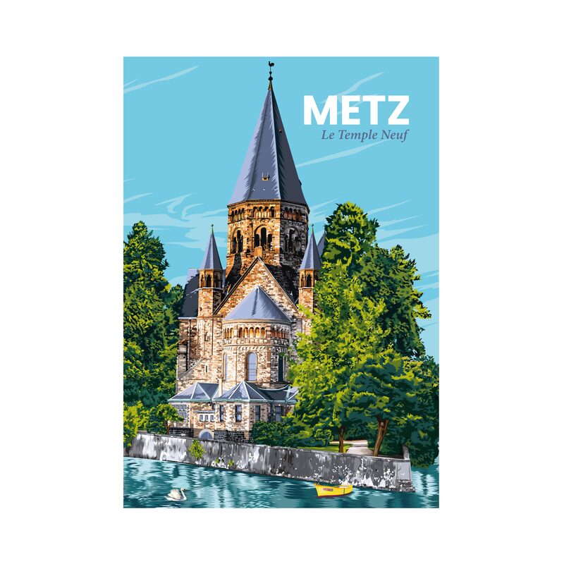 Affiche METZ LE TEMPLE NEUF 30 x 40 cm