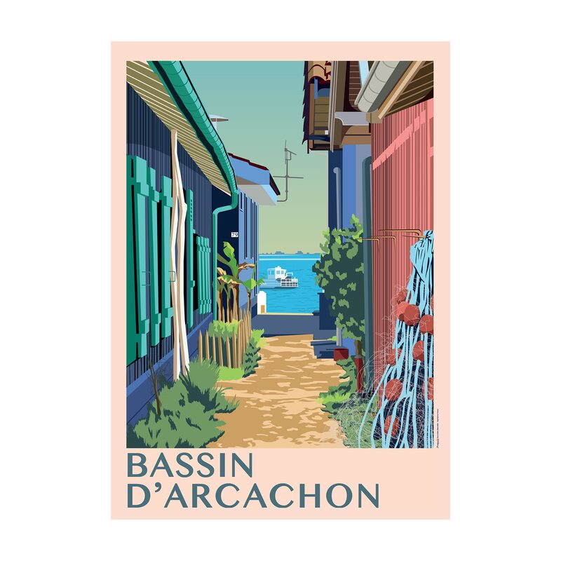 Affiche BASSIN D'ARCACHON 30 x 40 cm