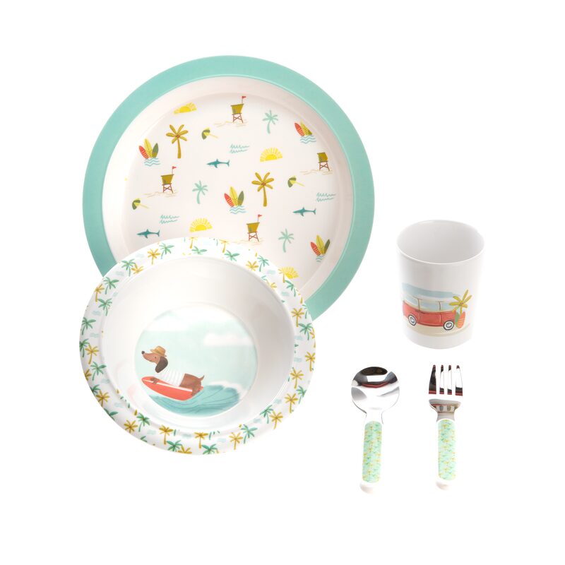 Set repas MARCEL coloris blanc / vert