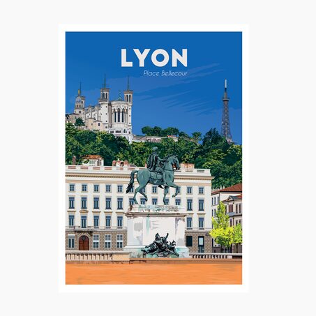 PRINTYMANIA Affiche LYON 30 x 40 cm