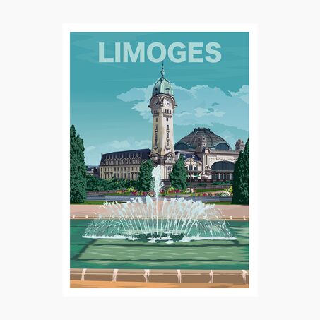 PRINTYMANIA Affiche LIMOGES 30 x 40 cm