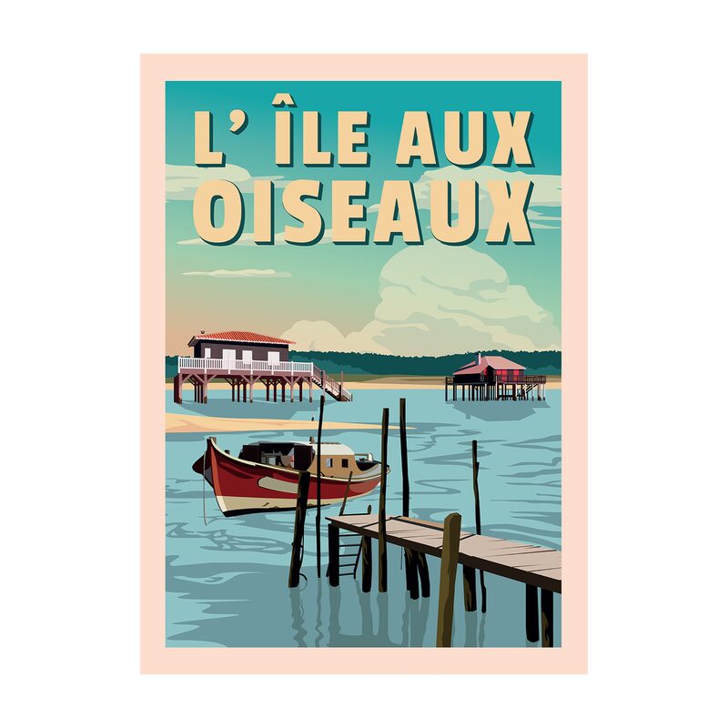 Affiche ÎLE AUX OISEAUX 30 x 40 cm