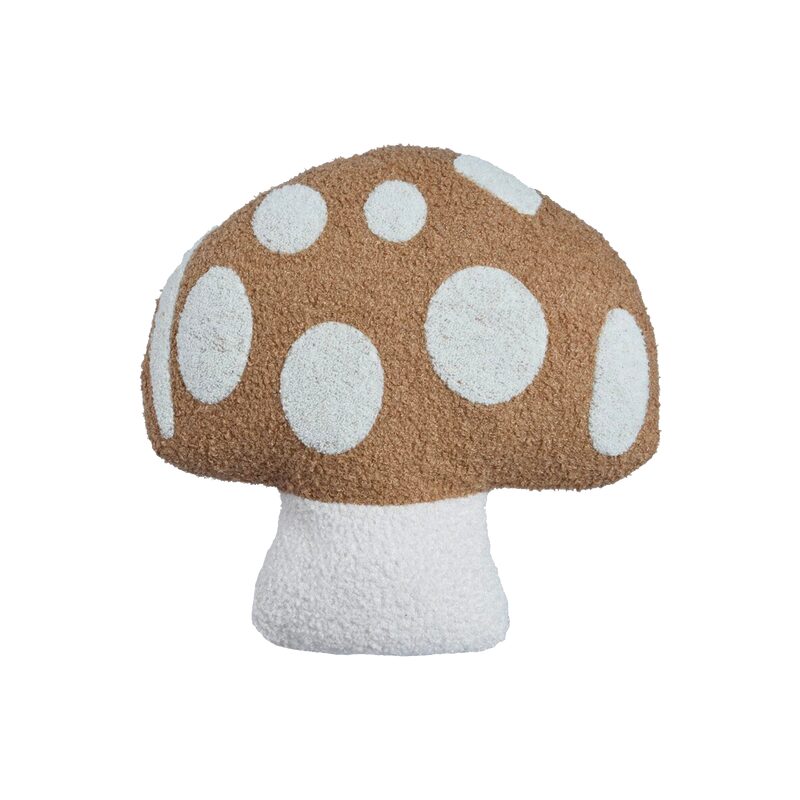 Coussin MUSHROOM coloris marron/blanc 40 x 47 cm