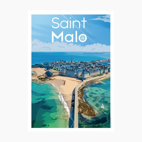 PRINTYMANIA Affiche SAINT-MALO 30 x 40 cm