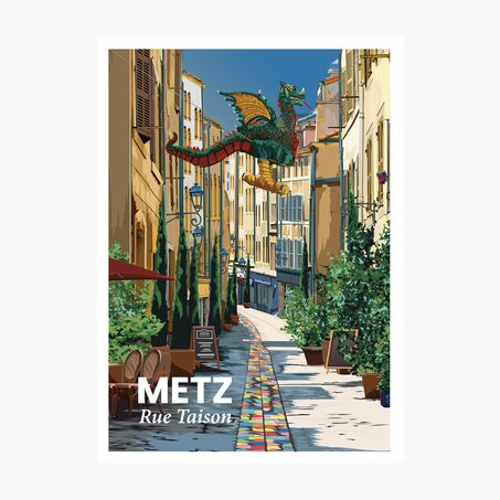 PRINTYMANIA Affiche METZ RUE TAISON 30 x 40 cm