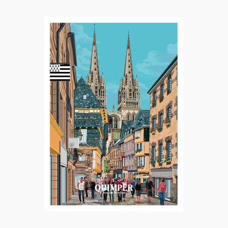 PRINTYMANIA Affiche QUIMPER 30 x 40 cm